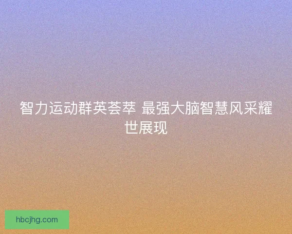 智力运动群英荟萃 最强大脑智慧风采耀世展现